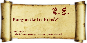 Morgenstein Ernő névjegykártya